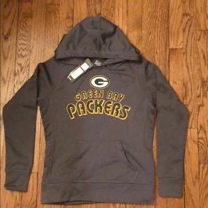 NWT Ladies Green Bay Packer Grey Hoodie Size Small
